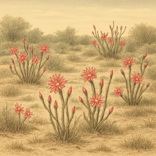 Peniocereus – Botanische Illustration des natürlichen Lebensraums