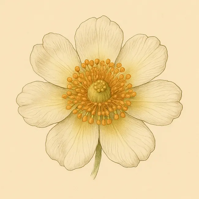 Pereskia – Botanische Illustration der Blüte