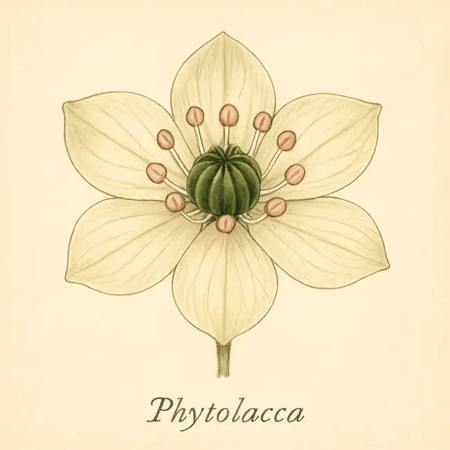 Phytolacca – Botanische Illustration der Blüte