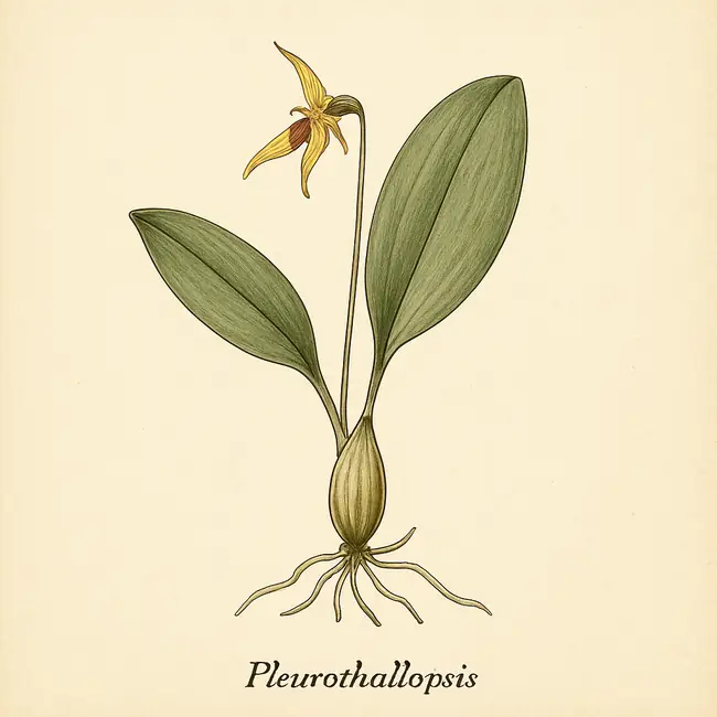 Pleurothallopsis – Botanische Illustration des Habitus