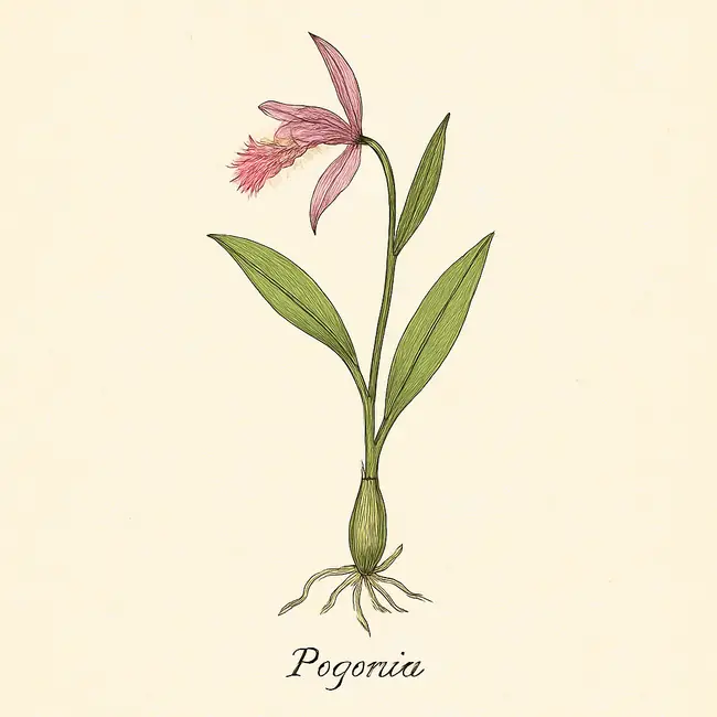 Pogonia – Botanische Illustration des Habitus
