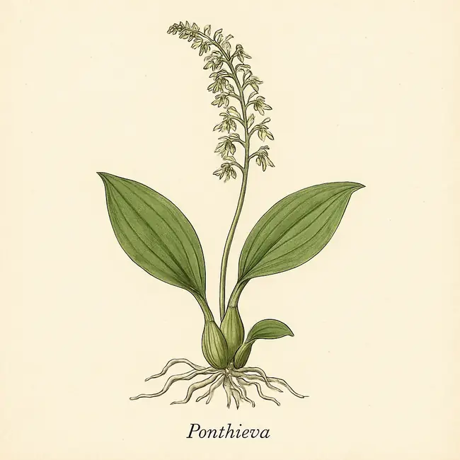 Ponthieva – Botanische Illustration des Habitus