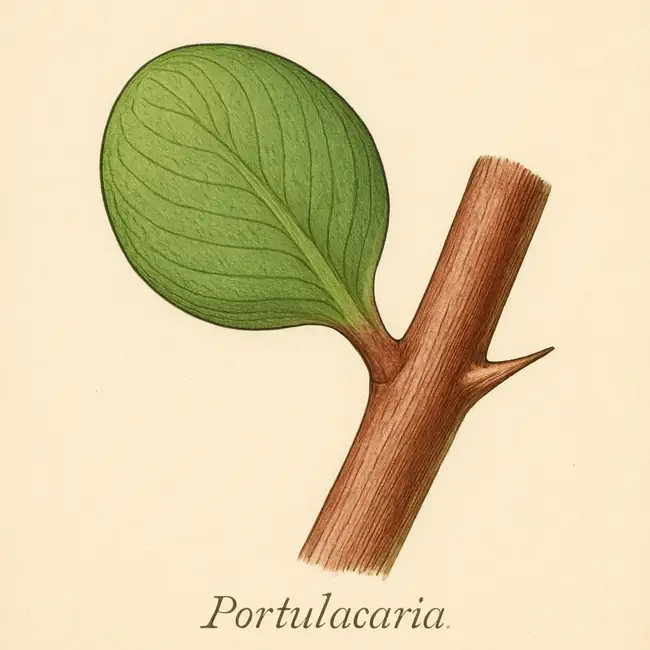 Portulacaria – Botanische Detailillustration