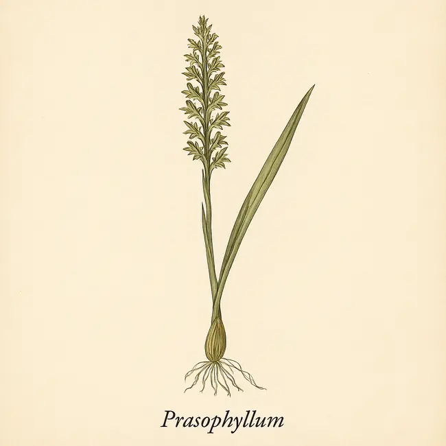 Prasophyllum – Botanische Illustration des Habitus