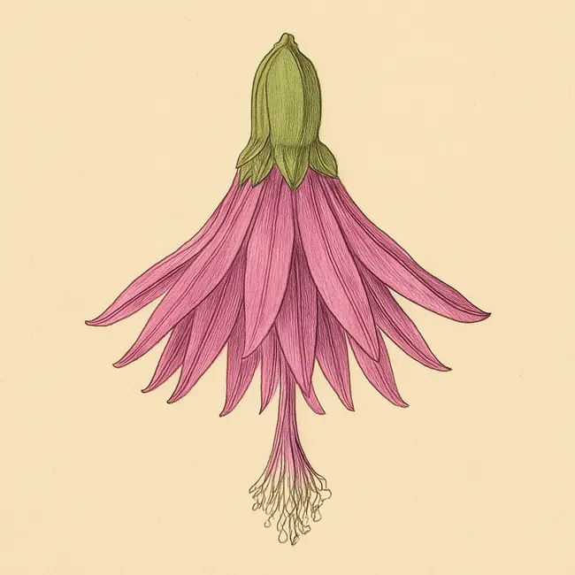 Pseudorhipsalis – Botanische Illustration der Blüte