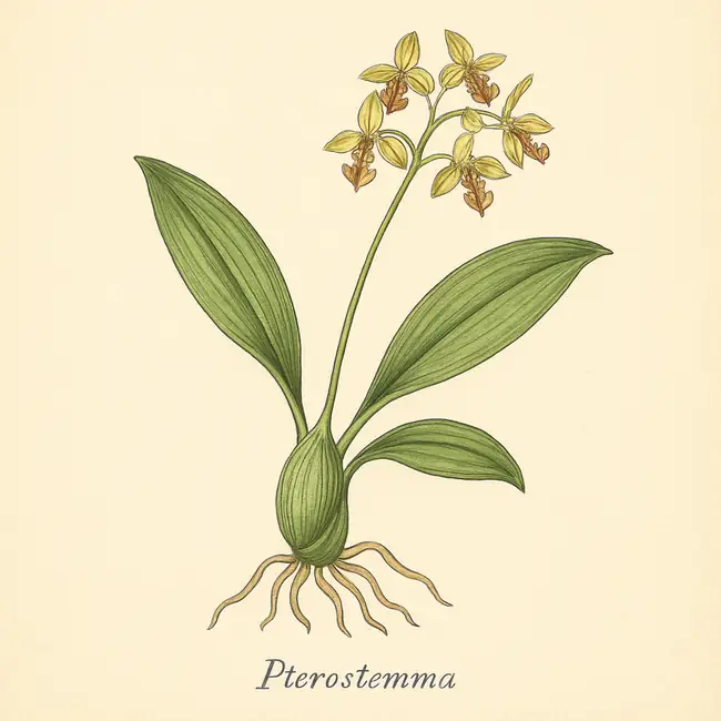 Pterostemma – Botanische Illustration des Habitus