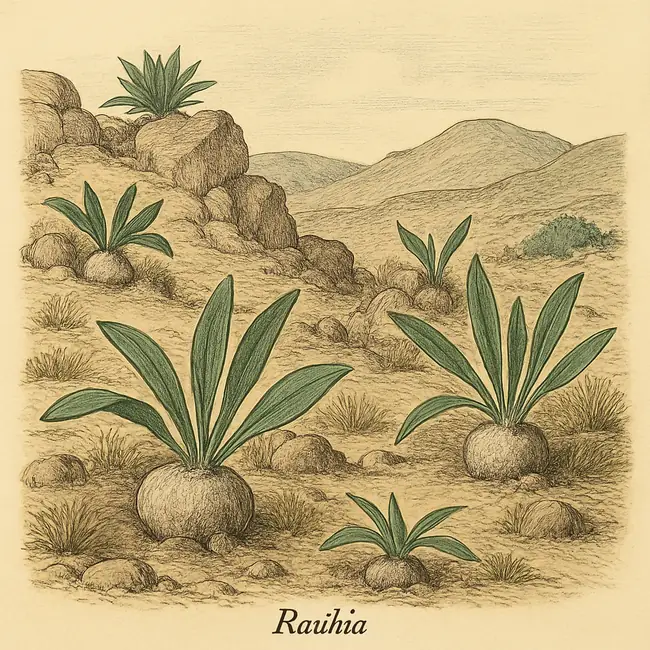 Rauhia – Botanische Illustration des natürlichen Lebensraums