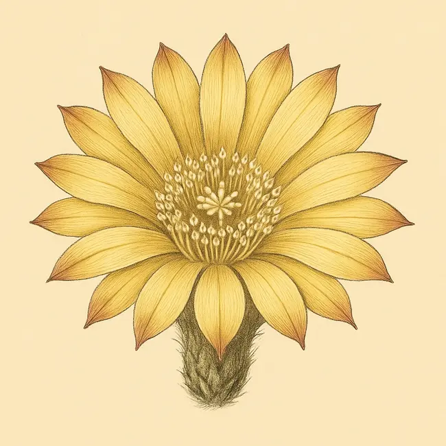 Reicheocactus – Botanische Illustration der Blüte