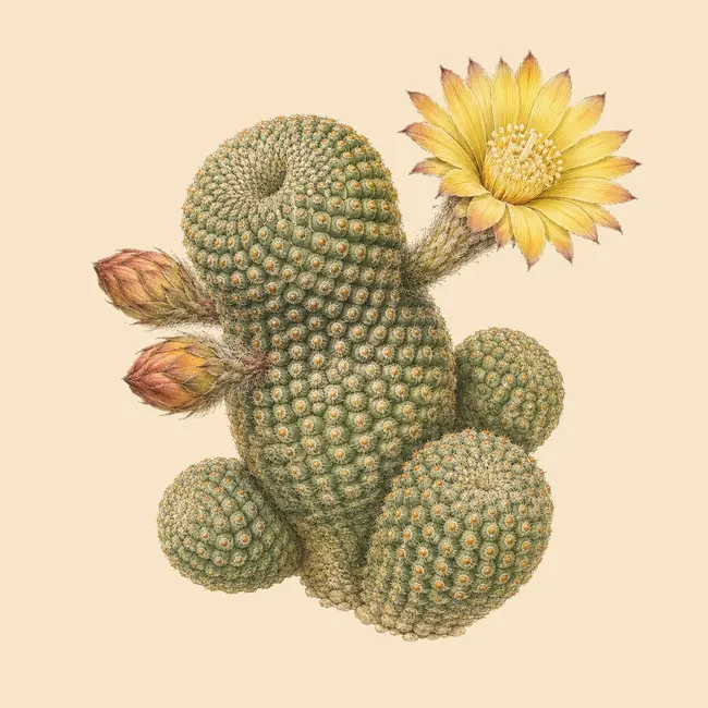 Reicheocactus – Botanische Illustration des Habitus
