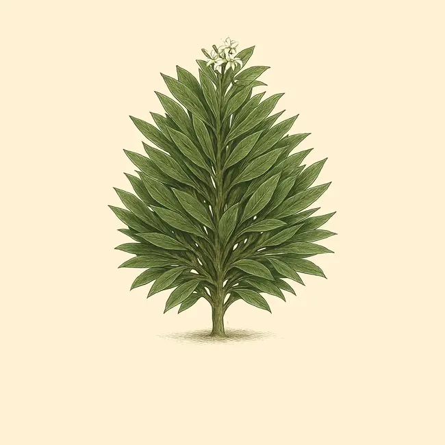 Rhazya – Botanische Illustration des Habitus
