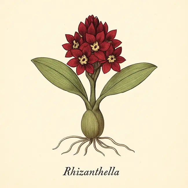 Rhizanthella – Botanische Illustration des Habitus