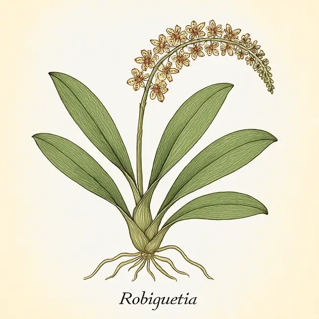 Robiquetia – Botanische Illustration des Habitus