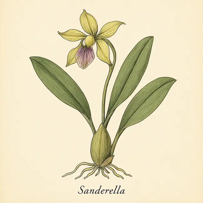 Sanderella – Botanische Illustration des Habitus