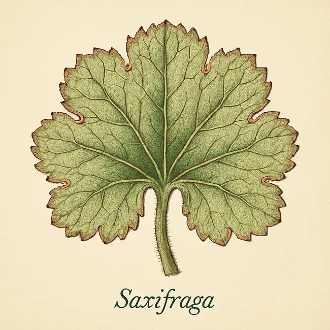 Saxifraga – Botanische Detailillustration