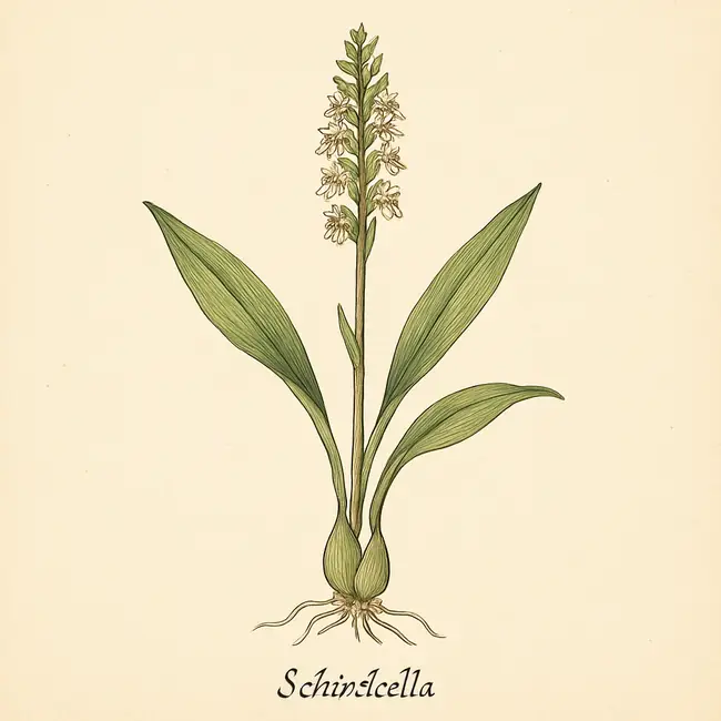 Schiedeella – Botanische Illustration des Habitus