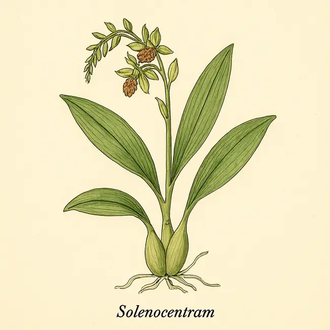 Solenocentrum – Botanische Illustration des Habitus