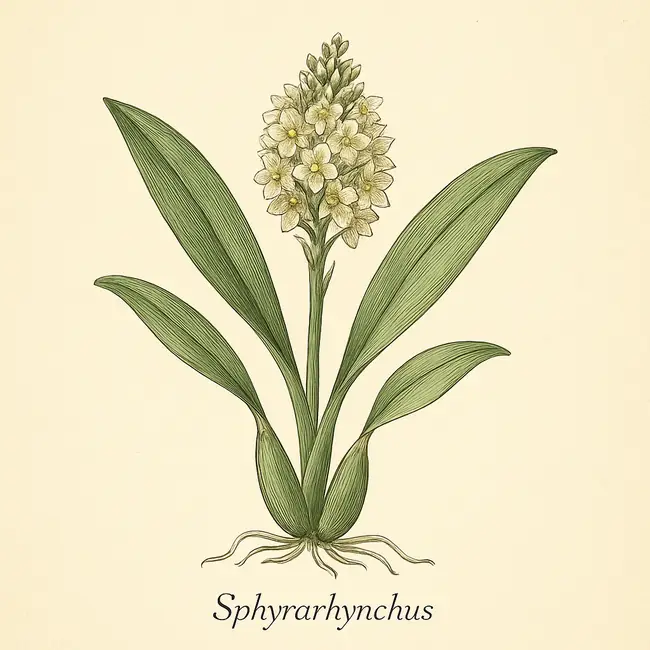 Sphyrarhynchus – Botanische Illustration des Habitus