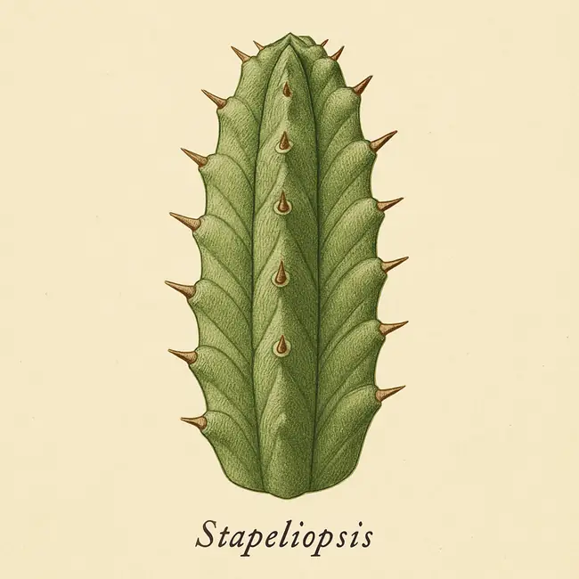 Stapeliopsis – Botanische Detailillustration