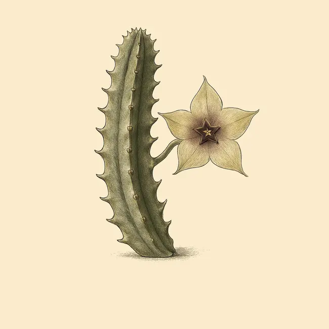 Stapeliopsis – Botanische Illustration des Habitus
