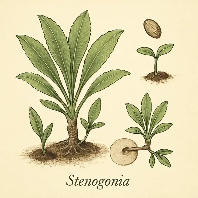 Stenogonia – Botanische Illustration der Vermehrung