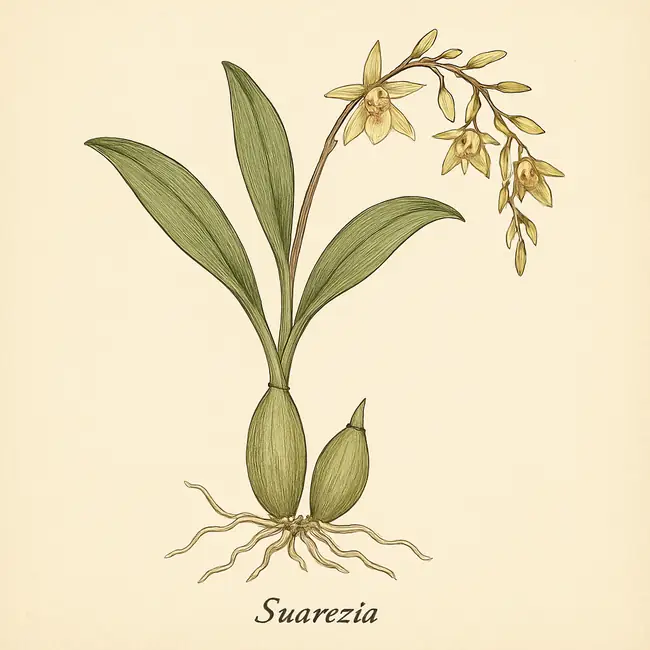 Suarezia – Botanische Illustration des Habitus