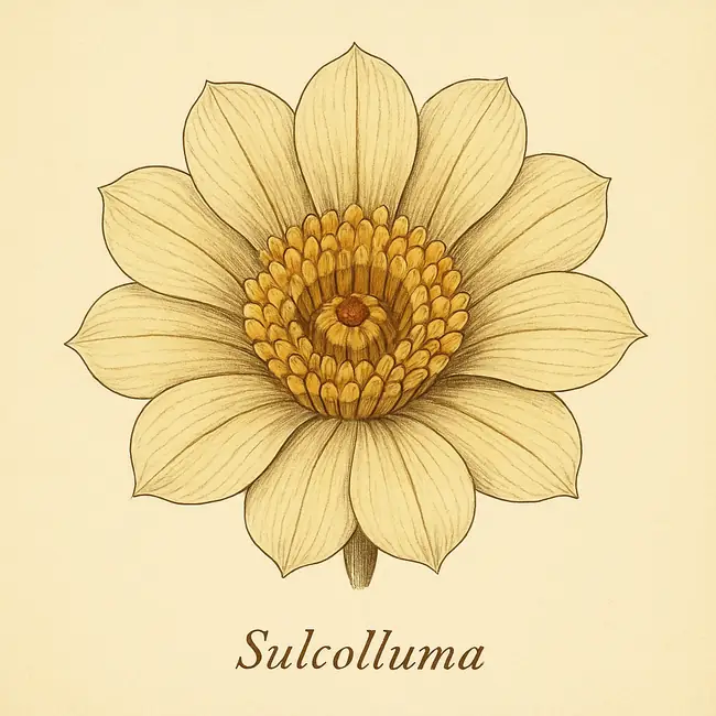 Sulcolluma – Botanische Illustration der Blüte