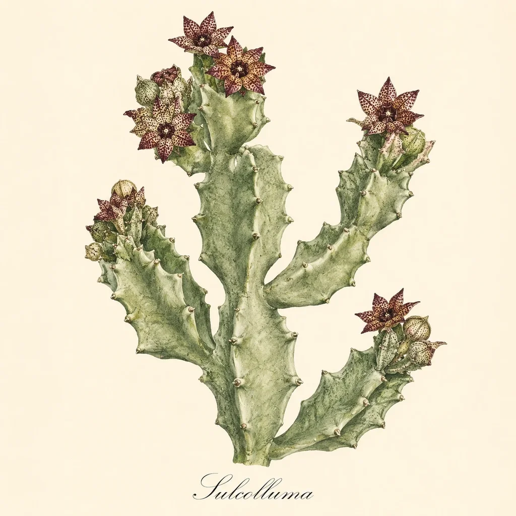 Sulcolluma – Botanische Illustration des Habitus