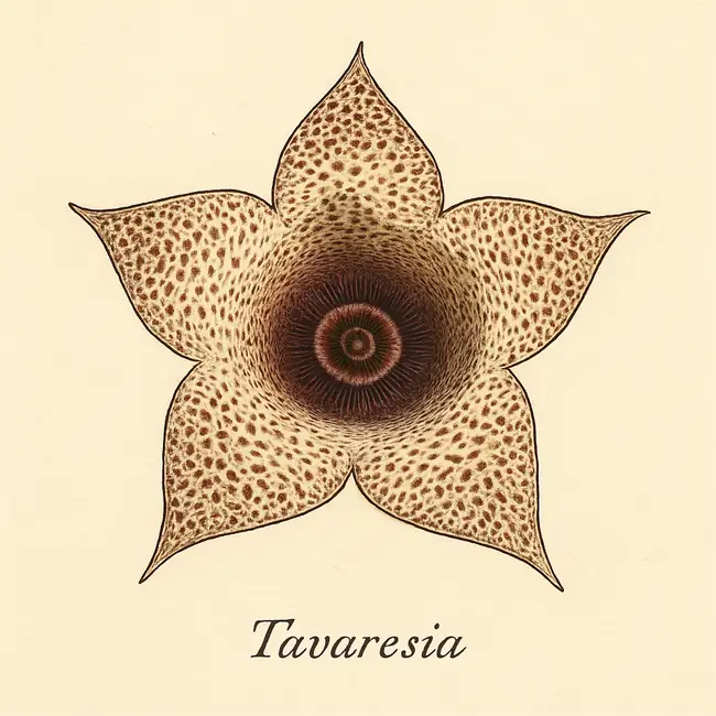 Tavaresia – Botanische Illustration der Blüte