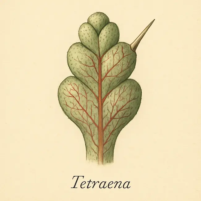 Tetraena – Botanische Detailillustration
