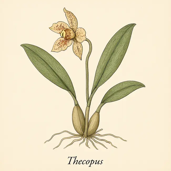 Thecopus – Botanische Illustration des Habitus