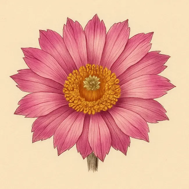 Thelocactus – Botanische Illustration der Blüte