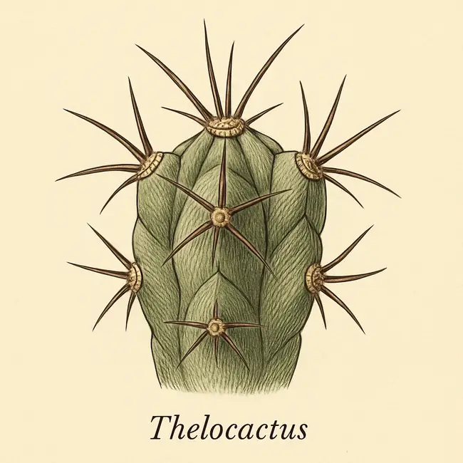 Thelocactus – Botanische Detailillustration