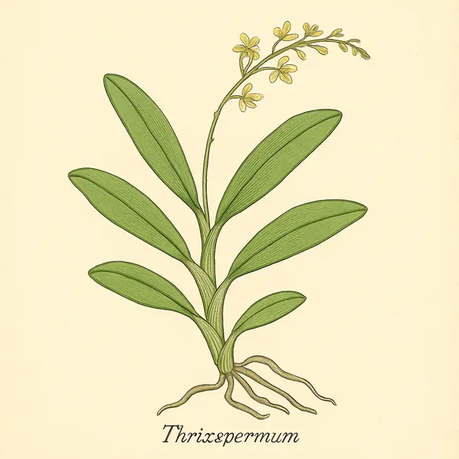 Thrixspermum – Botanische Illustration des Habitus