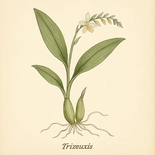 Trizeuxis – Botanische Illustration des Habitus