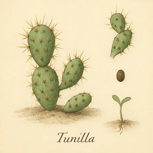 Tunilla – Botanische Illustration der Vermehrung