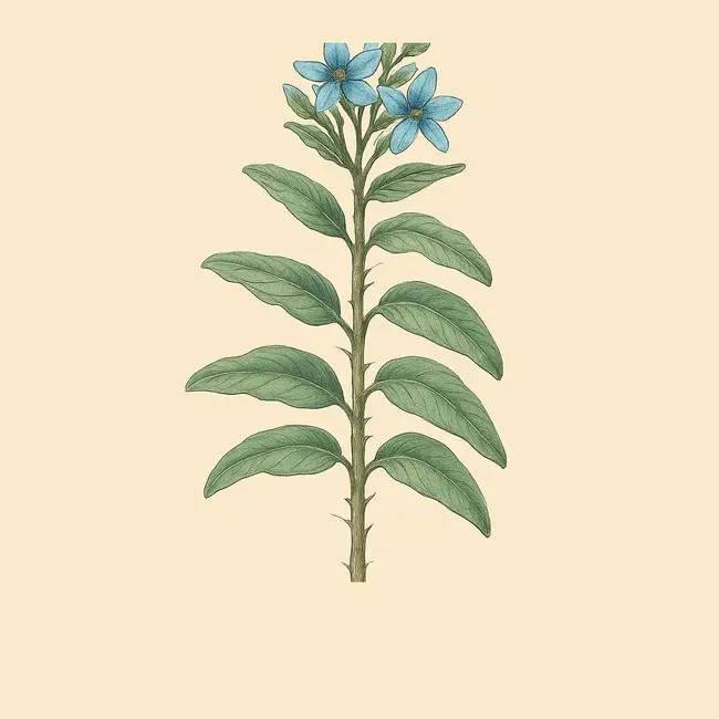 Tweedia – Botanische Illustration des Habitus