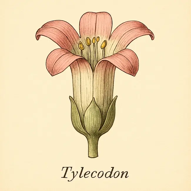 Tylecodon – Botanische Illustration der Blüte