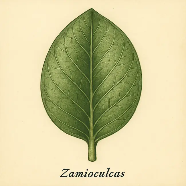 Zamioculcas – Botanische Detailillustration