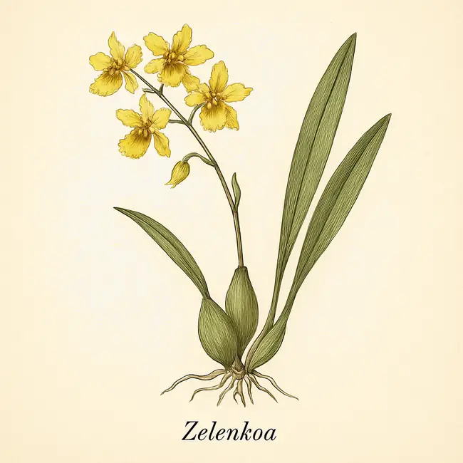 Zelenkoa – Botanische Illustration des Habitus
